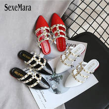 Children Sandals Girls 2021 Summer Fashion Rivets Girls Sandals Kids Slides Pointed Toe Gladiator Children Shoes Slippers D01126 2024 - buy cheap