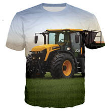 Camiseta de gran tamaño con estampado 3D de Tractor y coche para Hombre, Ropa de calle informal, Hip-Hop, Tops, nueva 2024 - compra barato