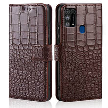 Funda de cuero delgada para Samsung Galaxy M31, carcasa de lujo Retro con tapa, BILLETERA, soporte de tarjeta, funda de libro magnética para Samsung M31 2024 - compra barato