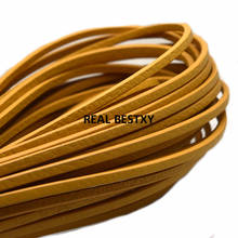 5m/lot approx:4*3mm natural  Flat Leather Cord/Little Dot Leather Rope/Jewelry Findings Accessories/Fashion Jewelry Making DIY 2024 - buy cheap