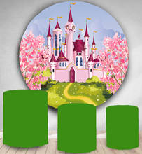 Round Circle backdrop background princess castle theme birthday party decoration girl baby shower flower candy table cover YY-96 2024 - buy cheap