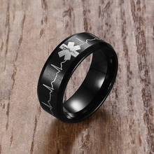 Dome EMT Star Of Life Ring For Men And Women Black Stainless Steel Male Gifts 2024 - buy cheap