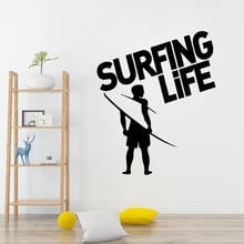 Accesorios de decoración para el hogar, calcomanías de pared impermeables, arte, bricolaje, Vida de surf, moda 2024 - compra barato