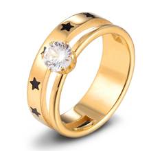 Double Fixed Accessories Cubic Zirconia Combination Stainless Steel Ring Ladies Jewelry Star Pattern Beautiful Woman Gift 2024 - buy cheap