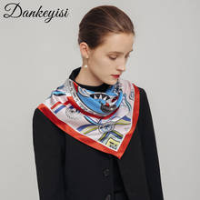 DANKEYISI-bufanda de seda auténtica para mujer, Foulard de diseño, para la Oficina y la azafata, para el cuello 2024 - compra barato