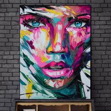 Abstract Colorful Girl Face Canvas Painting Posters and Prints African Girl Wall Art Pictures Cuadros for Home Living Room Decor 2024 - buy cheap