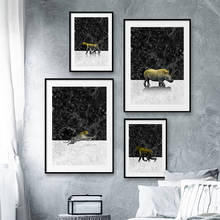 Quadro abstrato de animal nórdico, imagem de leopardo, macaco, tela, pôster, arte para parede, decoração moderna para sala de estar 2024 - compre barato