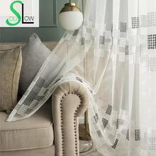 Slow Soul White And Gray Dots Embroidered Tulle Geometric Curtains For Living Room Japanese Curtain Bedroom Window Kids 3d Panel 2024 - buy cheap