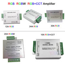 Dc12v/24 v rgb/rgbw/rgbww rgb + cct led amplificador 12a/15a/24a/30a rgbwc led tira fita repetidor de potência controlador