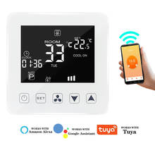 Termostato wi-fi, 5a, 2 canos, 4 tubos, controle de temperatura para ar condicionado central, unidade de bobina de ventilador, funciona com alexa, google home 2024 - compre barato