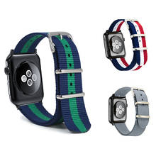 Лидер продаж, нейлоновый ремешок для наручных часов Apple Watch, версии 4/3/2/1, спортивный кожаный браслет, 42 мм, 38 мм, ремешок для наручных часов iwatch, 5 группа 2024 - купить недорого