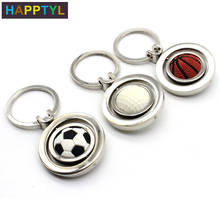 Happtyl chaveiro de metal com pingente, chaveiro esportivo de bola de golfe, de futebol, basquete, acessórios para chaves de carro, 1 peça 2024 - compre barato