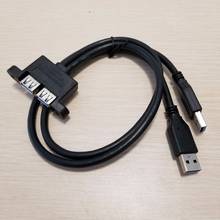 10pcs/lot Dual Male USB 3.0 to Pannel Mount USB Female with Screws Extension Data Cable 50cm 2024 - buy cheap