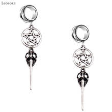 Leosoxs 2pcs European and American Fashion Dark Punk Style Ancient Pentagram Long Beak Crow Ears Piercing Jewelry 2024 - buy cheap