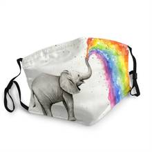 Baby Elephant Spraying Rainbow Mask Dustproof Adjustable Elephantidae Face Mask Protection Cover Unisex Respirator Mouth Muffle 2024 - buy cheap