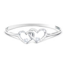 Nova venda quente simples linha geométrica duplo amor anel anel moda zircão baile jóias 2024 - compre barato