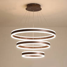 Luces colgantes Led modernas, lámpara colgante geométrica creativa de aluminio, accesorio inteligente para sala de estar, comedor 2024 - compra barato