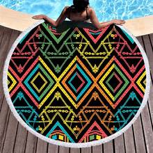 Geometric Mandala Summer Round Beach Towels Printed Bath Shower Towel Circle Yoga Picnic Mat Bikini Cover Up serviette de plage 2024 - buy cheap