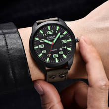 Relógio de pulso esportivo para homens, relógio superior de marca de luxo com cronógrafo de quartzo, relógio militar genuíno de couro 2024 - compre barato