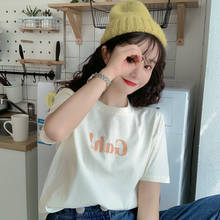 Camisetas Kawaii japonesas para mujer, camisetas Ulzzang informales holgadas con letras estampadas, ropa Harajuku coreana para mujer 2024 - compra barato