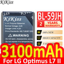 KiKiss BL-59JH Rechargeable Phone Battery For LG Optimus L7 II Dual P710 P715 F5 F3 VS870 Ludid2 P703 BL 59JH Batteries 3100mAh 2024 - buy cheap