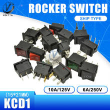 10PCS KCD1 15*21MM Boat Rocker Switch 2/3/4/6 Pin Snap-in On-Off-On/ On-Off Rocker Power Switch AC 6A/250V 2024 - buy cheap