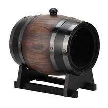 3L Wood Barrel Retro Striped Black Wine Brandy Whisky Barrel Oak Red Wine Bucket Container with Faucet Wine Making Accessories 2024 - buy cheap