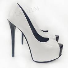 LAIGZEM Women Platform Pumps Peep Toe Heels Sandals Party Wedding Salto Alto Dress Ladies Shoes Woman Zapatos Size 45 48 50 52 2024 - buy cheap