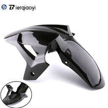 Para ninja400 kawasaki acessórios de carbono real frente fender respingo lama poeira guarda paralama para kawasaki motocicleta ninja 400 2018 2024 - compre barato