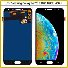 Digitalizador touch para samsung galaxy, para reposição em celular j4 2018, j400, j400f, j400h, j400p, j400m 2024 - compre barato