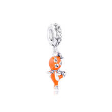 Berloque para pulseira de prata 925, laranja, dança de pássaro, feminino, faça você mesmo, joias, verão, amuletos de prata esterlina marítima 2024 - compre barato