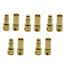 Conector plug de banana, 5 pares, 2.0/3.0/3.5/4.0mm, 4mm, banhado a ouro, macho, fêmea, para diy rc bateria lipo plugue esc 2024 - compre barato