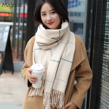 Scarves Women Thick All-match Plaid Elegant Ladies Long Wraps Korean Style Casual Winter Warm High Quality Soft Womens  Scarf 2024 - buy cheap