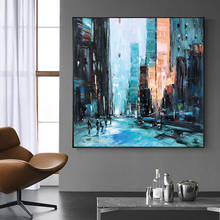 City Architecture Landscape Oil Painting On Canvas Handmade Abstract Wall Art Interior Home Decor Acrylic Wall Hangings Artwork 2024 - buy cheap