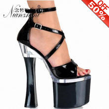 Newest Ankle-Strap Fashion Super Model Party Catwalk Platform 18CM High Stripper Heeled Open Toe Sexy Pole Dance Shoes Fetish 2024 - buy cheap