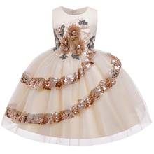 Flower Girl Princess Wedding Bridesmaid Butterfly Embroidery Party Dress Baby Girls First Exchange Eucharist Embroidered Dresses 2024 - buy cheap