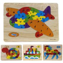 Kid Wooden Puzzle Arabic Alphabet Cartoon Cute Animal Jigsaw Puzzle Board Child Early Education Learning Toys for Christmas Gift 2024 - buy cheap