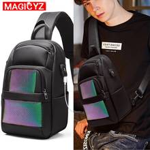 Men's External USB charging Business Bag Anti-theft Waterproof Chest Bag BOY Travel Multi-function Luminous Cross-body Bag 2024 - buy cheap