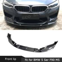 Dry Carbon Fiber Front Bumper Lip Spoiler Splitters For BMW 5 Series F90 M5 Original Bumper 2018 2019 3 D Style FRP 2024 - buy cheap