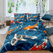 Golden Fish Duvet Cover Queen 2/3pcs Bedding Set 3D Bed Linen Kids Full Size Bed Quilt Cover Sets Twin Home use Printed Textiles 2024 - buy cheap