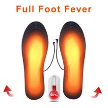 1 Pair USB Heated Shoe Insoles Foot Warming Pad Feet Warmer Sock Pad Mat Winter Outdoor Sports Heating Insoles Winter Warm Soles 2024 - buy cheap