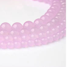 Linxiang pulseiras soltas de calcedônia roxa rasa, 4/6/8/9/10mm, para produção de joias, faça você mesmo 2024 - compre barato