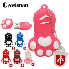 Cartoon Usb Flash Drive 256GB Cute Animal Cat Paw Pen Drive 8GB 16GB 32GB 64GB USB 2.0 Flash Memory Stick Disk 128GB Pendrive 2024 - buy cheap