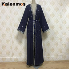 Dubai Muslim Abaya Dress Beading Hijab Moroccan Kaftan Tunic Arab Jubah Islamic Clothing Musulman Abayas Long Robe Lace-up 2024 - buy cheap