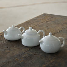 Bule de chá de cerâmica luwu, bule de chá branco de porcelana chinesa 2024 - compre barato