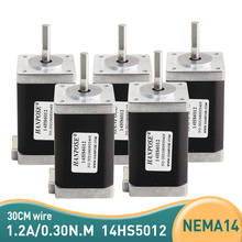 5PCS 14HS5012 Mini motor 4-lead Nema 14 Stepper Motor 50mm 1.2A 0.30N.m 35*50mm Motor Nema14 Stepper for DIY 3D Printer CNC XYZ 2024 - buy cheap