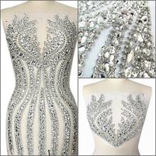 Hand Sewing Beaded Silver Lace Sequins Bodice Haut Costumes Clothes Dance Carnival Wedding Patches Appliqued Appliques Designer 2024 - buy cheap