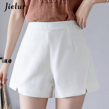 Jielur-shorts de cintura alta feminino, calções curtos de verão, cor sólida, moda feminina 2024 - compre barato