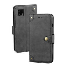 Funda con tapa magnética para Sharp Aquos Sense4 Lite, carcasa Retro de cuero para Sharp Sense 4 Lite, diseño único de hebilla de Metal 2024 - compra barato