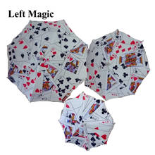 Paraguas de magia de lujo con patrón de póker, trucos de magia (3 tamaños: 13/19/24 pulgadas), accesorios de magia, accesorio de escenario para mago 2024 - compra barato